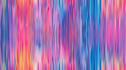 Solid vertical glitches and gradients embellish a minimalist holographic background.
