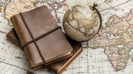 Explorer's Legacy: Antique Globes & Leather-Bound Journals