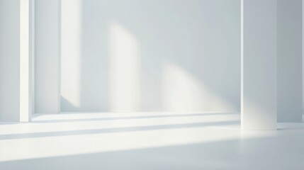 White background with light silhouette effect from the window, minimalist presentation background