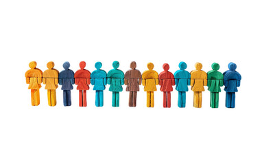 Equal Sign Merging with Diverse Humans Isolated on Transparent Background.
