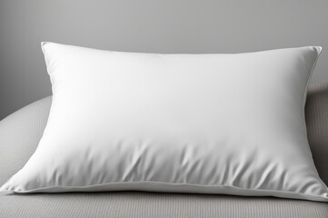 White Pillow Mockup against a Grey Wall Background