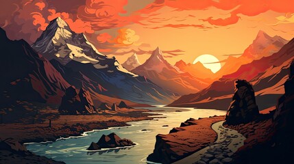 Nepal Mountains Spectacular View Vibrant