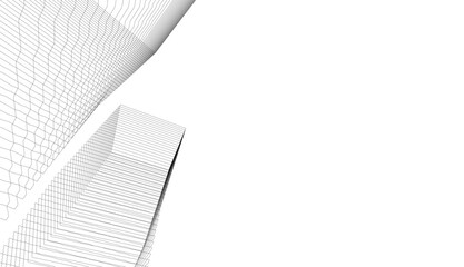 architecture building vector 3d drawing