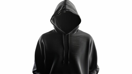 Blank black hoodie mockup. Hoodie for design mockup for print, isolated on white background