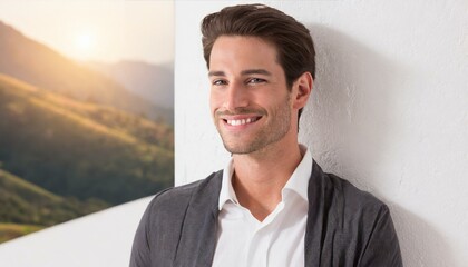 Fototapeta premium portrait of a young man with dark hair