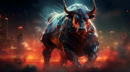 Fototapeta premium the bull and the city