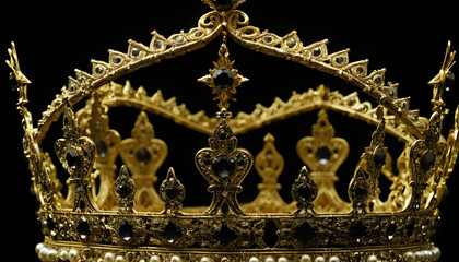 Fototapeta premium a golden crown against a black background 