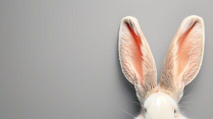 Close-up of a rabbit's ears with a plain background
