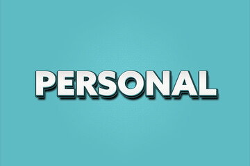 Personal. Eine schwarze Tafel mit weissem Text. Illustration mit Grunge Textstil.