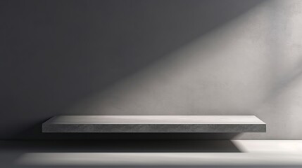 Gray background for product presentation with shadow and light from windows