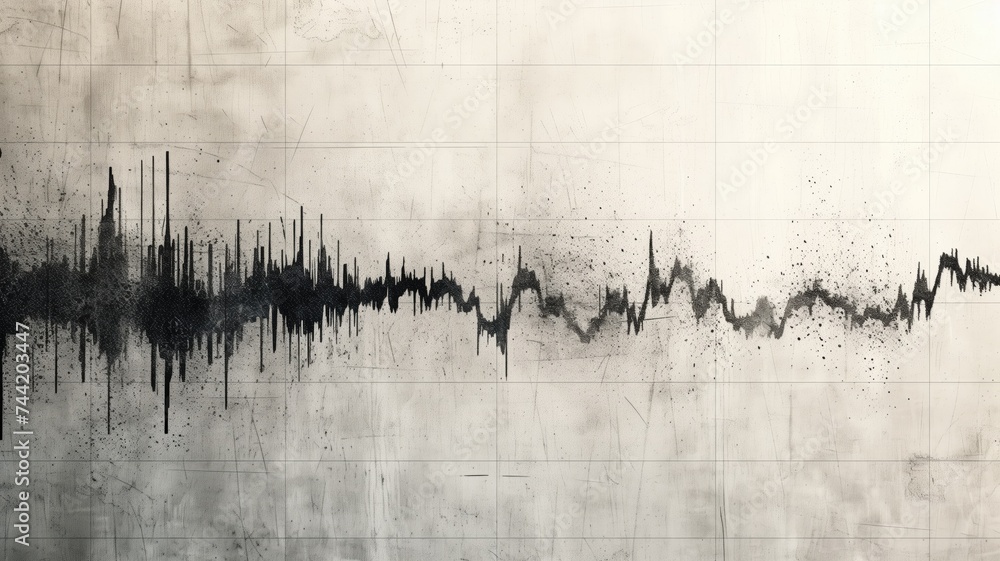 Poster abstract sound wave pattern on textured background