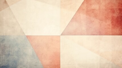 Grungy and grainy bleached abstract color background, made of intersecting geometric figures, vintage paper texture in square shape - obrazy, fototapety, plakaty
