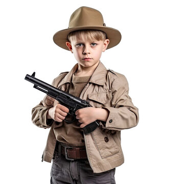 Rifle with child with western hat transparent.png