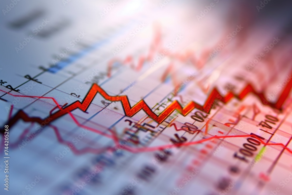 Poster a detailed view of a line graph displayed on a computer screen, capturing the plotted data points an