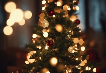 Obraz na płótnie Canvas Christmas tree light in room