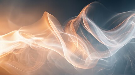 A mesmerizing blend of light and abstract forms, captured in a close up of smoke, evoking a sense of mystique and wonder