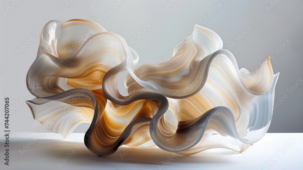 Poster a mesmerizing blend of earthy tones and fluid lines, this abstract masterpiece captures the essence 