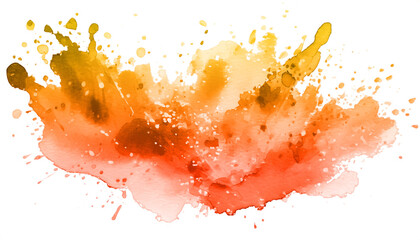 yellow watercolor stain isolated on transparent background, png stain watercolor