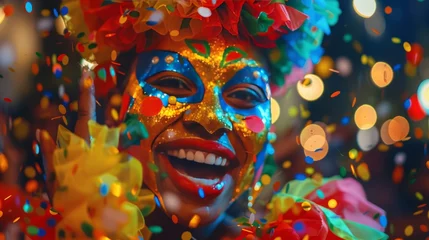 Crédence de cuisine en verre imprimé Carnaval carnival mask props confetti brazilian party carnival costume of joy fest 