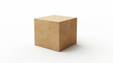 Carton box isolated on white background to be used for mockup projects.