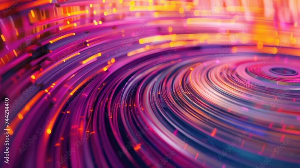 Aufkleber circular abstract background of bright lines. ai generative.