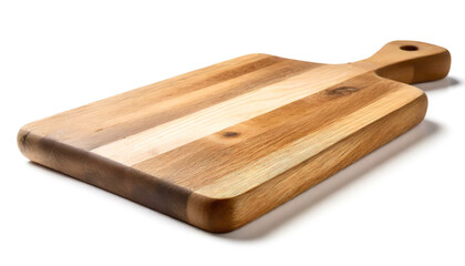 Holzschneidebrett isoliert auf wei&szlig;en Hintergrund, Freisteller 