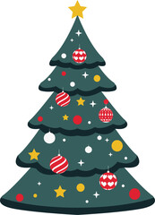 Christmas tree decoration illustration