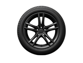 A  car tyre with disc isollated on the transparent background