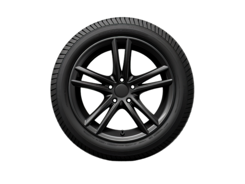 A  car tyre with disc isollated on the transparent background