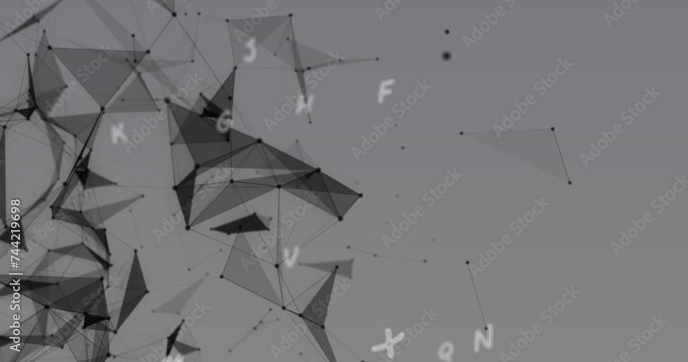 Poster image of multiple letters changing over network of connections