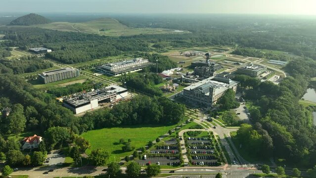 Thor Park - Dynamic Industrial Site Turned Into Innovation Hub In Genk, Belgium. aerial sideways