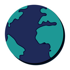 Isolated colored planet earth icon Vector
