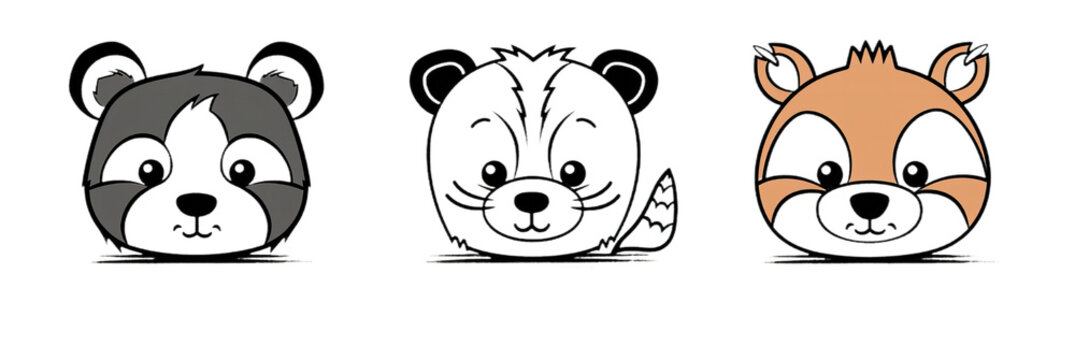 Forest animals. fox, deer, raccoon, owl in watercolor. isolated on the transparent background - Powered by Adobe