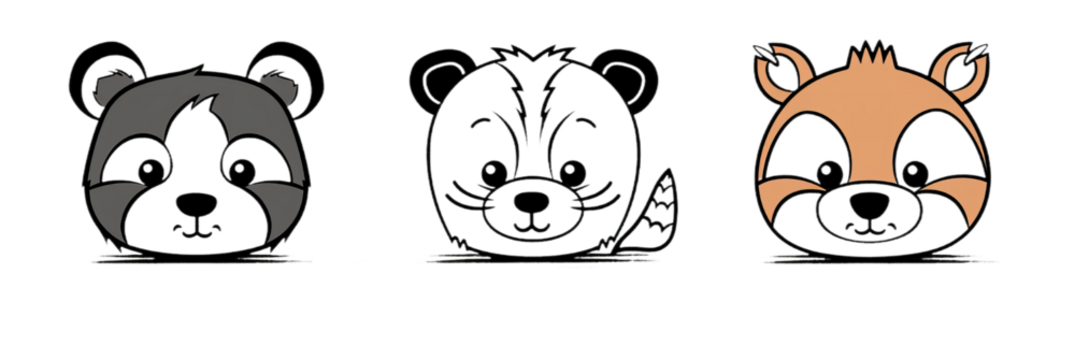 Forest animals. fox, deer, raccoon, owl in watercolor. isolated on the transparent background