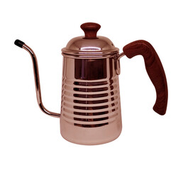 Metal teapot on transparent background