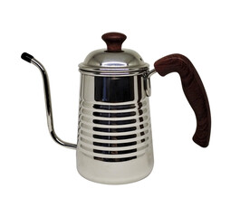 Metal teapot on transparent background