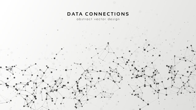 Abstract mesh vector background. Futuristic technology style card. Lines, point, planes in 3d space.