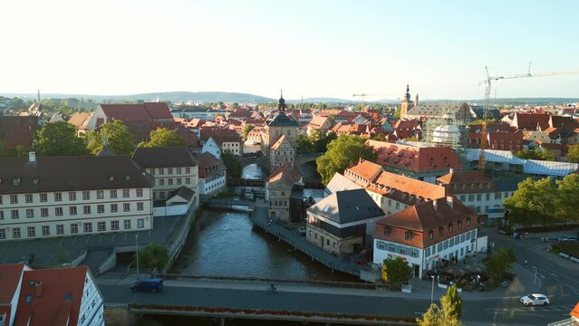 Old Townhall of Bamberg Drone Video