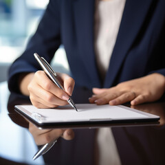 business person signing a contract