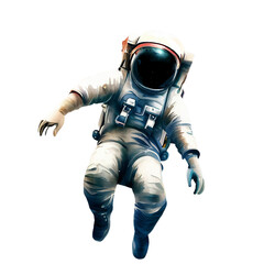 Illustration d'un Astronaute - Style Aquarelle Réaliste - Fond Blanc - Généré par IA
