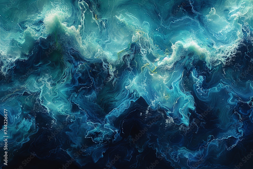 Poster a pattern of blue flow background, video noise, abstract minimalism appreciator, layered imagery wit