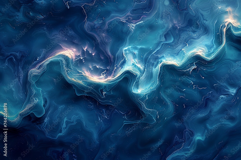 Poster a pattern of blue flow background, video noise, abstract minimalism appreciator, layered imagery wit