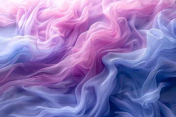 Obraz premium a photo of blue and purple smoke, in the style of gossamer fabrics, hyper-realistic water, light pink and light gray, matte photo, flowing fabrics. Generative AI.