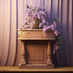  the podium. floral catwalk. mockup. template. background. natural catwalk style.