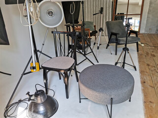 Lighting fixtures, spotlights and props for filming