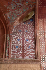 Agra, Uttar Pradesh / India - February 7, 2012 : Interior of the wall of the Jama Masjid in...