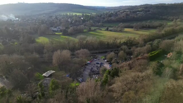 Sweeping Drone View Ryka's Cafe Box Hill