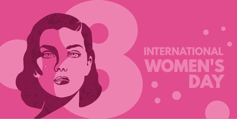 International, Women's Day, March 8 - banner, card, vector illustration