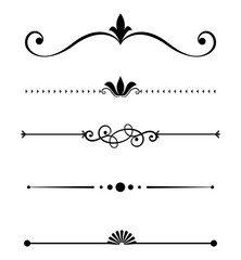 Set of ornamental decorative element and divider hand drawing collection