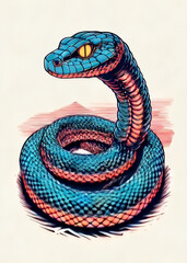 Naklejka premium snake on a white background